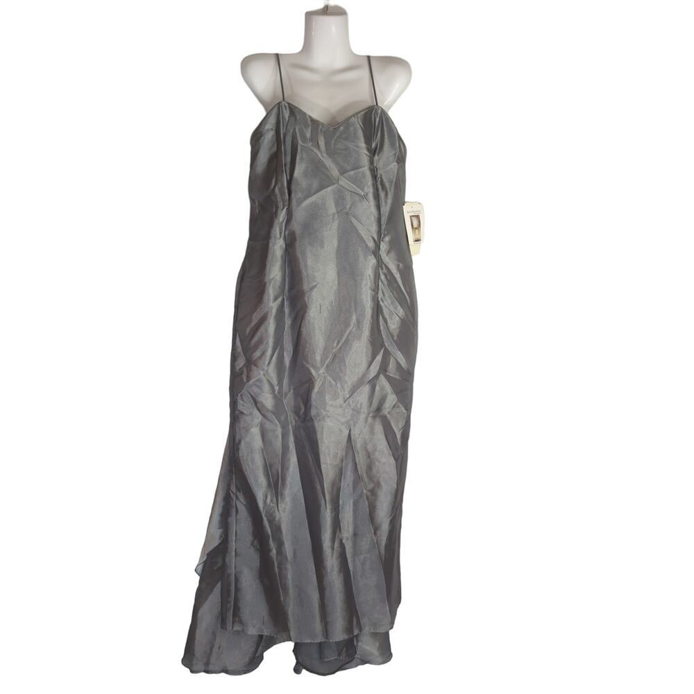 Jessica McClintock Silver Gray Long Gown Evenings Dress Women's 16 NWT Y2K 90's